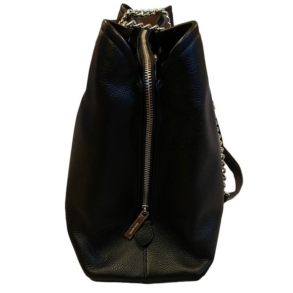 Kate Spade New York Large Black Pebbled Leather Jordyn Gold Chain Handle Tote - Picture 5 of 16